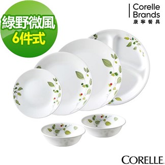 【CORELLE 康寧】綠野微風6件式餐盤組(F01)