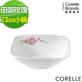 【美國康寧CORELLE】田園玫瑰23oz方型小碗