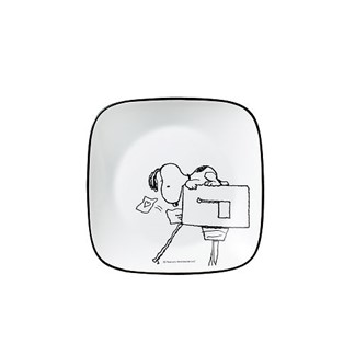 【美國康寧 CORELLE】史努比SNOOPY復刻黑白方形6吋早餐點心盤