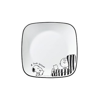【美國康寧 CORELLE】SNOOPY 復刻黑白方形8吋午餐盤