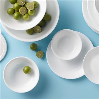 【美國康寧CORELLE】純白5件式餐盤碗組(E18)
