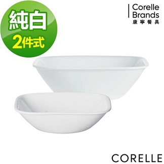 【美國康寧 CORELLE】純白2件式餐盤組(B19)
