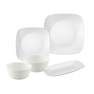 【美國康寧 CORELLE】純白5件式餐盤組(E24)