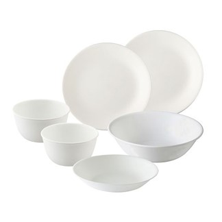 【美國康寧 CORELLE】純白6件式餐盤組(F20)