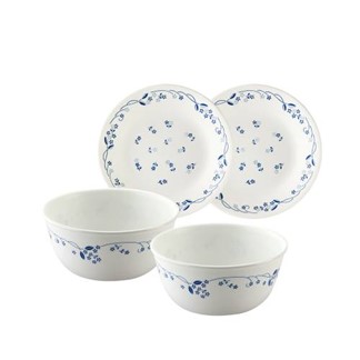 【美國康寧 CORELLE】古典藍4件式餐盤組(D02)