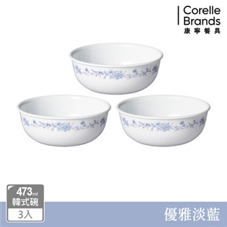 【美國康寧 CORELLE】優雅淡藍3件式餐盤組-C06