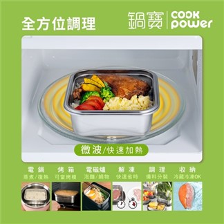 【CookPower鍋寶】可微波316不鏽鋼保鮮盒三入組(BVS-3163Z)