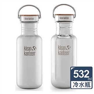 美國Klean Kanteen竹片鋼蓋不鏽鋼冷水瓶532ml(2色可選)