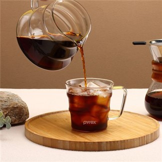 【美國康寧 Pyrex】Cafe 咖啡玻璃壺700ML+咖啡玻璃杯300ML*2