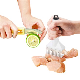 【買就送】日本Shimomura肉片捶打器-買就送攜帶型2合1水果削皮刀