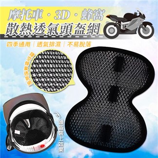 摩托車3D蜂窩散熱透氣頭盔網 機車安全帽墊 頭盔墊 安全帽散熱墊 超值2入