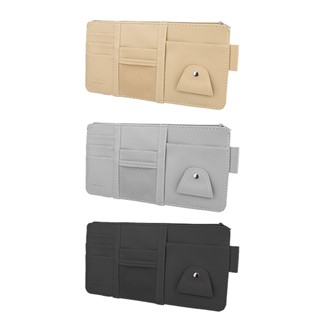 車用遮陽板多層卡片證件收納袋 遮陽板收納袋 收納卡包 車用置物袋（超值2入）