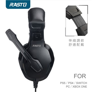 RASTO RS34 黑武士電競頭戴耳機麥克風 贈轉接線