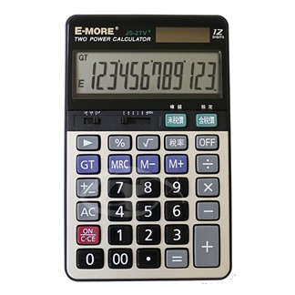 E-MORE 稅率達人-12位數可調整加值稅桌上型計算機JS-2TV+