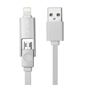 Apple 8Pin ／ Mirco USB 二合一高速傳輸充電線（1M）