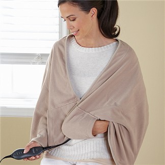 美國 Sunbeam 柔毛披蓋式電熱毯電暖器 優雅駝