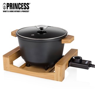 《PRINCESS》荷蘭公主陶瓷料理鍋173026-(黑)贈油炸籃