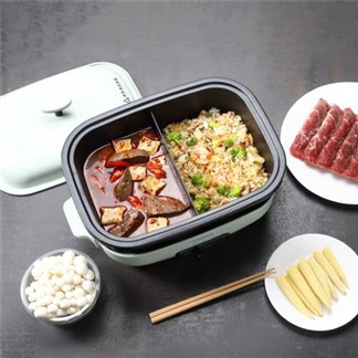 【康寧密扣 Snapware】SEKA多功能電烤盤-贈平盤+料理深鍋+分隔料理盤