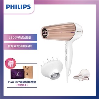 Philips 飛利浦 智慧溫控天使光護髮吹風機(HP8280)-附烘罩+贈毛毯