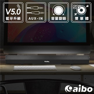 aibo 藍牙V5.0 USB聲霸雙聲道 單件式劇院環繞喇叭