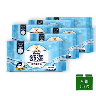 【Kleenex 舒潔】濕式衛生紙 40抽x6包(天然綠茶複合配方)