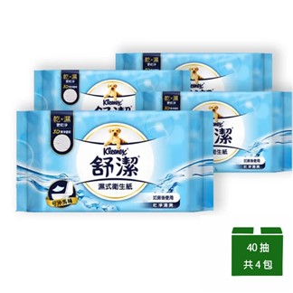 【Kleenex 舒潔】濕式衛生紙 40抽x4包(天然綠茶複合配方)