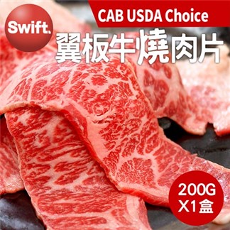 【優鮮配】美國CAB USDA Choice翼板牛燒肉片1盒(200g )-任選