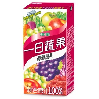 波蜜一日蔬果100%葡萄綜合蔬果汁160ml(6入)