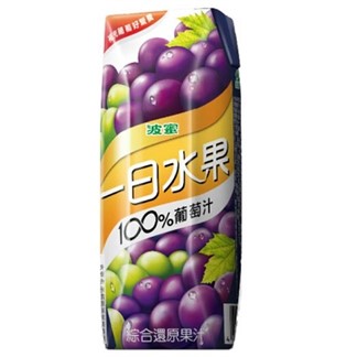 波蜜一日水果100%葡萄綜合果汁250ml(18入)