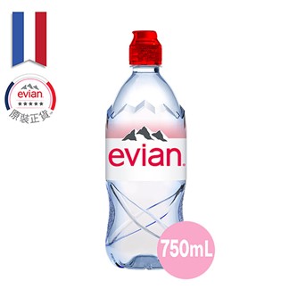 【宅配】法國Evian依雲礦泉水運動瓶750ml (12入)