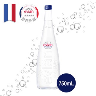 【宅配】法國Evian依雲氣泡天然礦泉水750ml (12入)