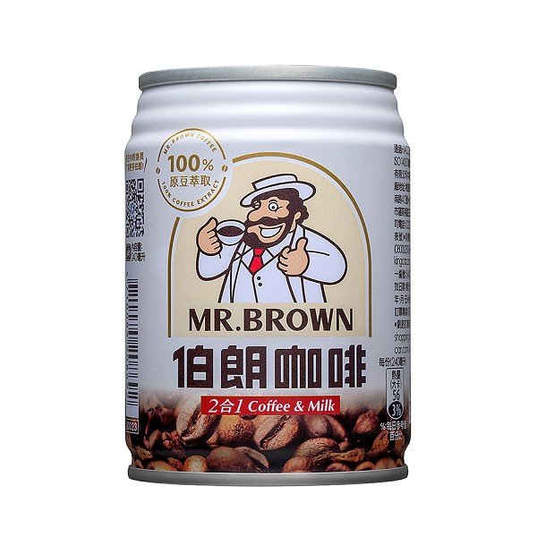 伯朗咖啡二合一-無糖240ml(6入)
