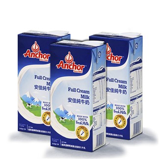 紐西蘭Anchor安佳SGS認證1公升100%純牛奶保久乳(1Lx3瓶組合)