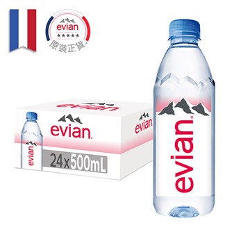 【宅配】法國Evian依雲礦泉水500ml (24入)