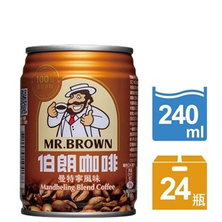 【宅配】金車伯朗曼特寧咖啡240ml (24入)
