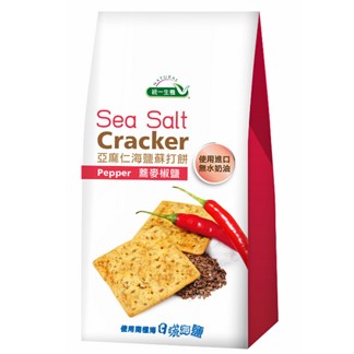 [統一生機] 亞麻仁海鹽蘇打餅-蕎麥椒鹽 168g