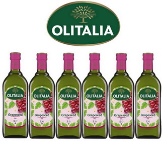 【Olitalia奧利塔】超值葡萄籽油禮盒組(1000ml x 6瓶)