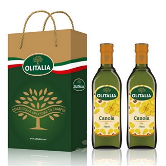 【Olitalia奧利塔】超值頂級芥花油禮盒組(750ml x 6 瓶)