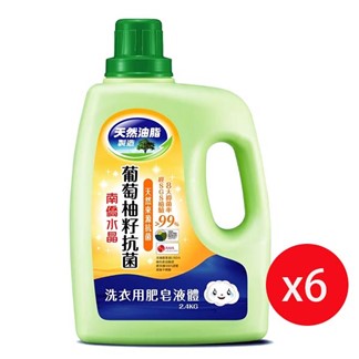南僑水晶肥皂葡萄柚籽抗菌洗衣精 2.4G*6瓶