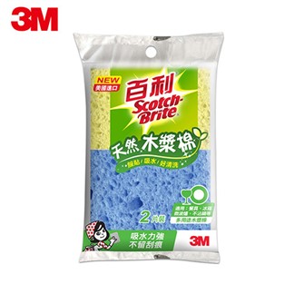 3M 百利多用途天然木漿棉 黃+藍(2片裝)