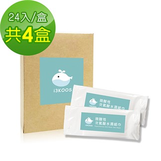 i3KOOS-微酸性次氯酸水濕紙巾4盒(24片／盒)