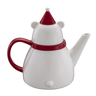 [星巴克]紅帽圍巾熊茶壺